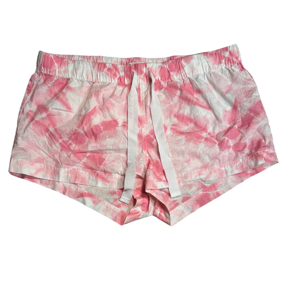 J.Crew Pink Tie Dye Cotton Pajama Lounge Shorts Small Drawstring Elastic Waist